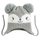 Cool Club, Czapka dziewczęca z pomponami, wiązana, szara