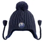 Cool Club, Czapka dziewczęca z pomponem, wiązana, granatowa