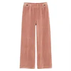 Cool Club, Jegginsy dziewczęce, wide, prążkowane, welurowe, ciemnoróżowe