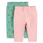 Cool Club, Jegginsy dziewczęce, zielone, różowe, zestaw, 2 szt.
