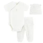 Cool Club, Komplet chłopięcy, Body z krótkim rękawem, Półśpiochy, Czapka, biały