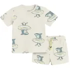 Cool Club, Komplet chłopięcy, T-shirt, Szorty, beżowy