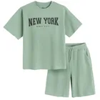 Cool Club, Komplet chłopięcy, T-shirt, Szorty, khaki