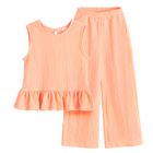 Cool Club, Komplet dziewczęcy, Bluzka bez rękawów, Spodnie materiałowe, wide, pomarańczowy
