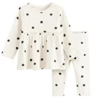 Cool Club, Komplet dziewczęcy, Bluzka z długim rękawem, Legginsy, prążkowany, ecru