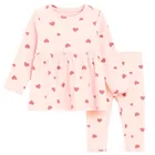 Cool Club, Komplet dziewczęcy, Bluzka z długim rękawem, Legginsy, prążkowany, różowy