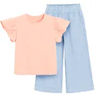 Cool Club, Komplet dziewczęcy, Bluzka z krótkim rękawem, Spodnie materiałowe, wide, mix