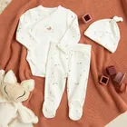 Cool Club, Komplet dziewczęcy, Body z długim rękawem, Półśpiochy, Czapka, biały