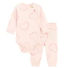 Cool Club, Komplet dziewczęcy, Body z długim rękawem, Półśpiochy, prążkowany, różowy