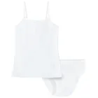 Cool Club, Komplet dziewczęcy, Podkoszulek na ramiączka, Majtki figi, prążkowany, biały