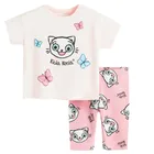 Cool Club, Komplet dziewczęcy, T-shirt, Legginsy 3/4, różowy, Kicia Kocia