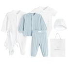 Cool Club, Komplet niemowlęcy 6-częściowy z torbą, biało-niebieski