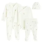 Cool Club, Komplet niemowlęcy, Body z długim rękawem, Pajac, Półśpiochy, Czapka, biały