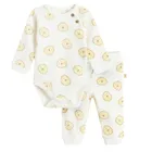 Cool Club, Komplet niemowlęcy, Body z długim rękawem, Półśpiochy, prążkowany, biały