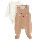 Cool Club, Komplet niemowlęcy, Śpiochy welurowe, Body z długim rękawem, mix