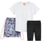 Cool Club, Komplet sportowy dziewczęcy, T-shirt, Legginsy kolarki, Worek, mix