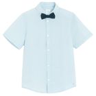 Cool Club, Koszula chłopięca z krótkim rękawem, regular, Mucha, niebieska