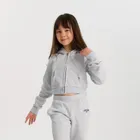 Cool Club, Krótka bluza dziewczęca z kapturem, rozpinana, szara