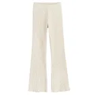 Cool Club, Legginsy dziewczęce, flare, prążkowane, beżowe