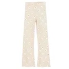 Cool Club, Legginsy dziewczęce, flare, prążkowane, beżowe