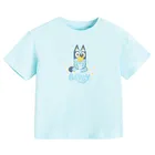 Cool Club, Luźny t-shirt dziewczęcy, bawełna organiczna, niebieski, Bluey