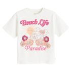 Cool Club, Luźny t-shirt dziewczęcy, biały