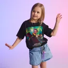 Cool Club, Luźny t-shirt dziewczęcy, czarny, K-Pop Demon Hunters