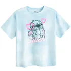 Cool Club, Luźny t-shirt dziewczęcy, niebieski, Lilo i Stitch