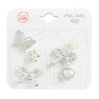 Cool Club, Ozdoby do butów dziewczęce, srebrne, zestaw, 6 szt.