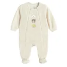 Cool Club, Pajac niemowlęcy, welurowy, beżowy