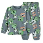 Cool Club, Piżama chłopięca, szara, Minecraft