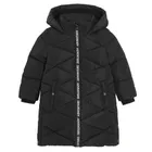 Cool Club, Płaszcz dziewczęcy z kapturem, ocieplany, czarny