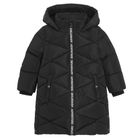 Cool Club, Płaszcz dziewczęcy z kapturem, ocieplany, czarny