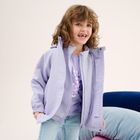 Cool Club, Przeciwdeszczowa kurtka dziewczęca z kapturem, 3w1, Bluza rozpinana, polarowa, fioletowa