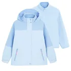 Cool Club, Przeciwdeszczowa kurtka dziewczęca z kapturem, 3w1, Bluza, rozpinana, polarowa, niebieska