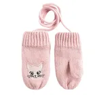 Cool Club, Rękawiczki dziewczęce na sznurku, różowe