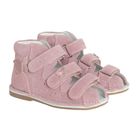 Cool Club, Sandały dziewczęce, profilaktyczne, skórzane, różowe, Zdrowa Stopa