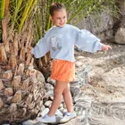 Cool Club, Spódnico-spodenki dziewczęce z lnem, pomarańczowe