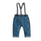 Cool Club, Spodnie chłopięce z szelkami, niebieskie, denim