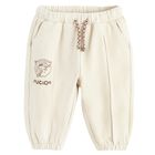 Cool Club, Spodnie dresowe chłopięce, ocieplane, beżowe, Pucio