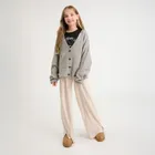 Cool Club, Spodnie dresowe dziewczęce, culotte, welurowe, beżowe