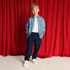 Cool Club, Spodnie materiałowe z szelkami, loose, granatowe