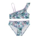 Cool Club, Strój kąpielowy dziewczęcy dwuczęściowy, kwiaty, liście