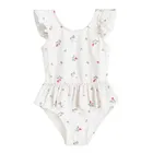 Cool Club, Strój kąpielowy dziewczęcy jednoczęściowy, UV 50, ecru