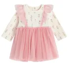 Cool Club, Sukienka dziewczęca z długim rękawem, różowa