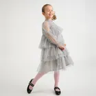 Cool Club, Sukienka dziewczęca z długim rękawem, szara