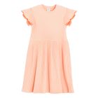 Cool Club, Sukienka dziewczęca z krótkim rękawem, prążkowana, pomarańczowa