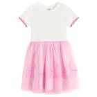 Cool Club, Sukienka dziewczęca z krótkim rękawem, różowa