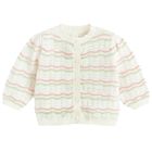 Cool Club, Sweter dziewczęcy, rozpinany, ażurowy, ecru