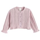 Cool Club, Sweter dziewczęcy, rozpinany, ażurowy, fioletowy